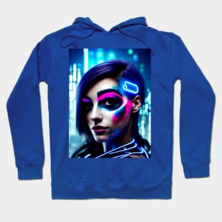 Cyberpunk Hotties (24) - Beautiful Sci fi Women Hoodie